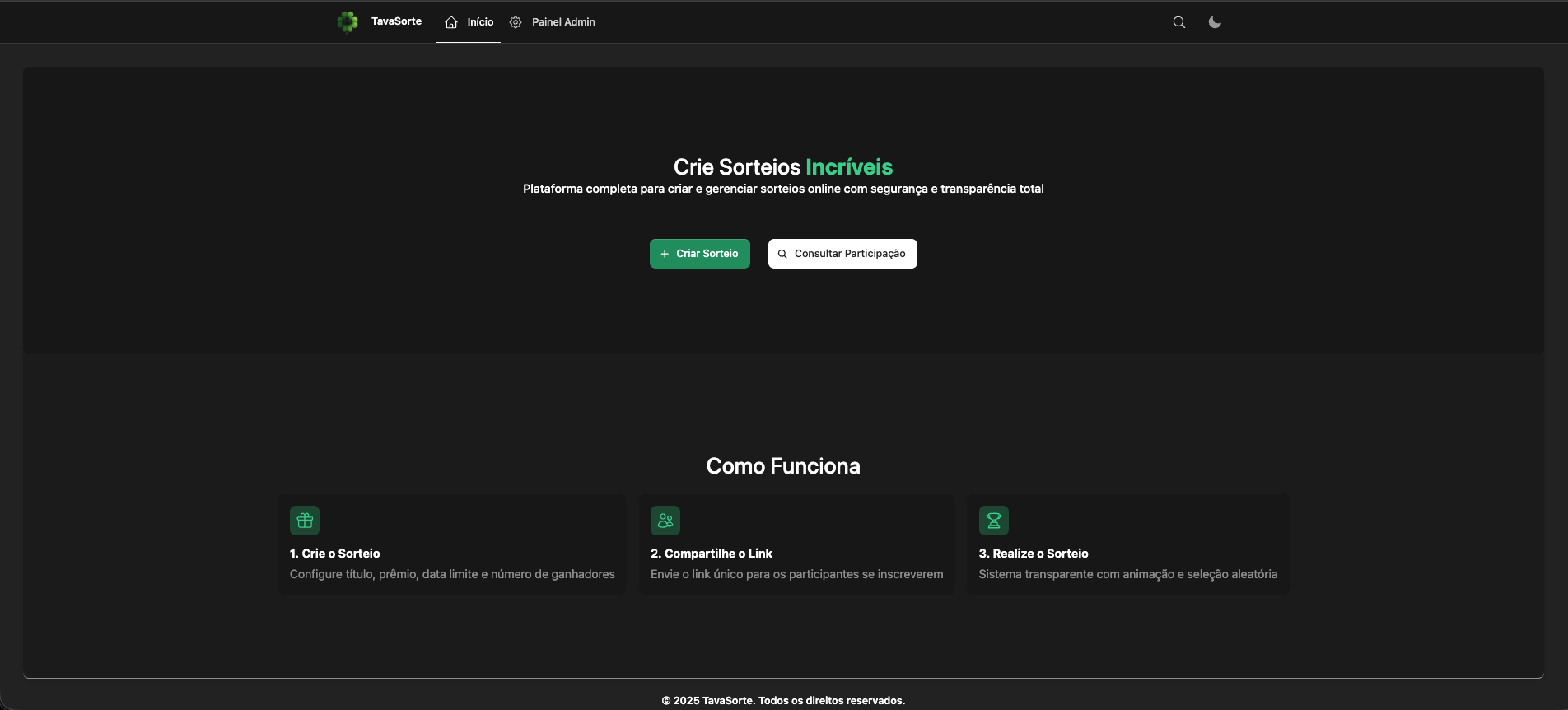 Sorteios – Gestão de Sorteios